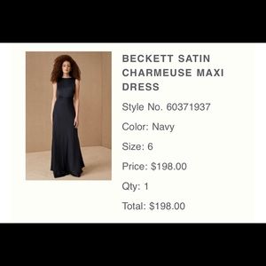 BECKETT SATIN CHARMEUSE MAXI DRESS - Navy size 6